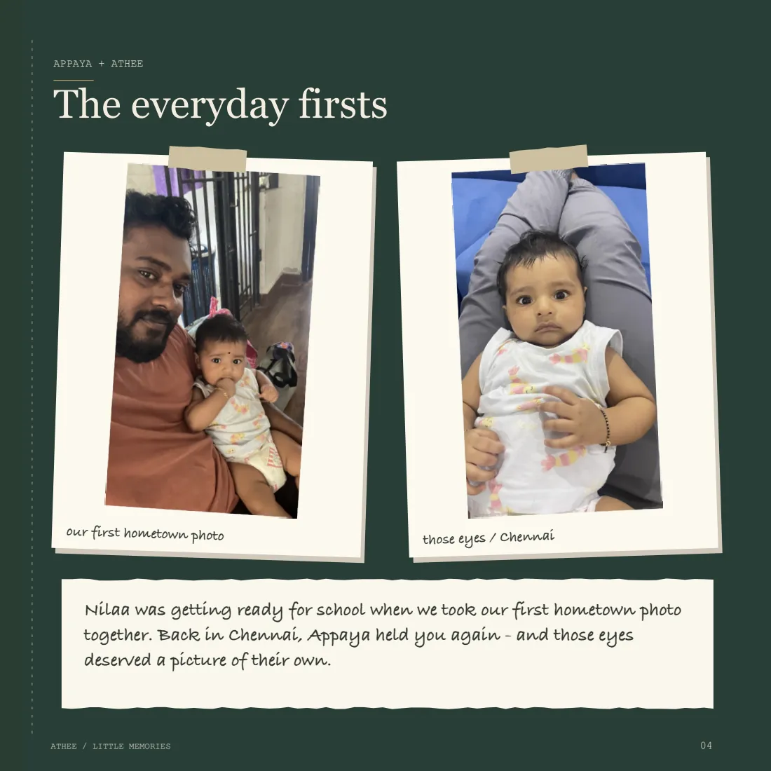 Page 3 — One year: One year, three little memories