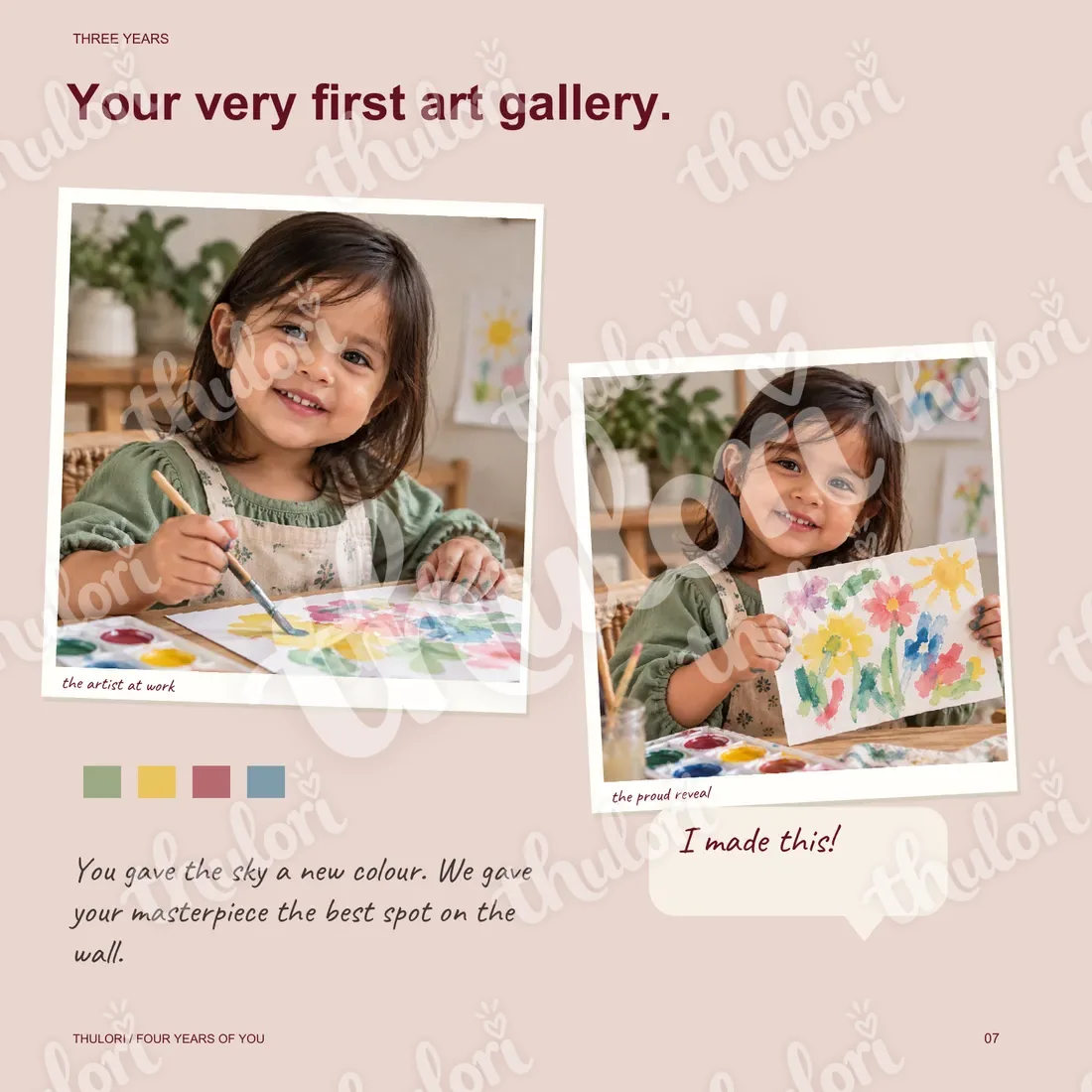 Page 7 — Three years: Your very first art gallery